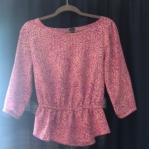 Pink floral peplum top